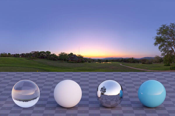 冬季雪地或冰湖场景的傍晚日落hdri贴图(hdr)