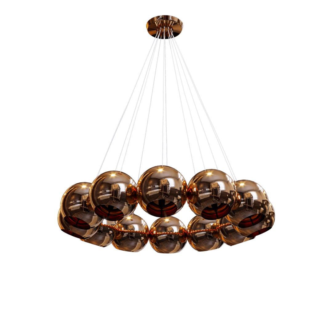 古铜色玻璃吊灯3d模型objfbxmax