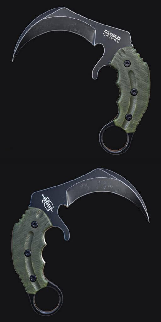 爪子刀bnbvelociraptorkarambit刀3d模型objfbxmax