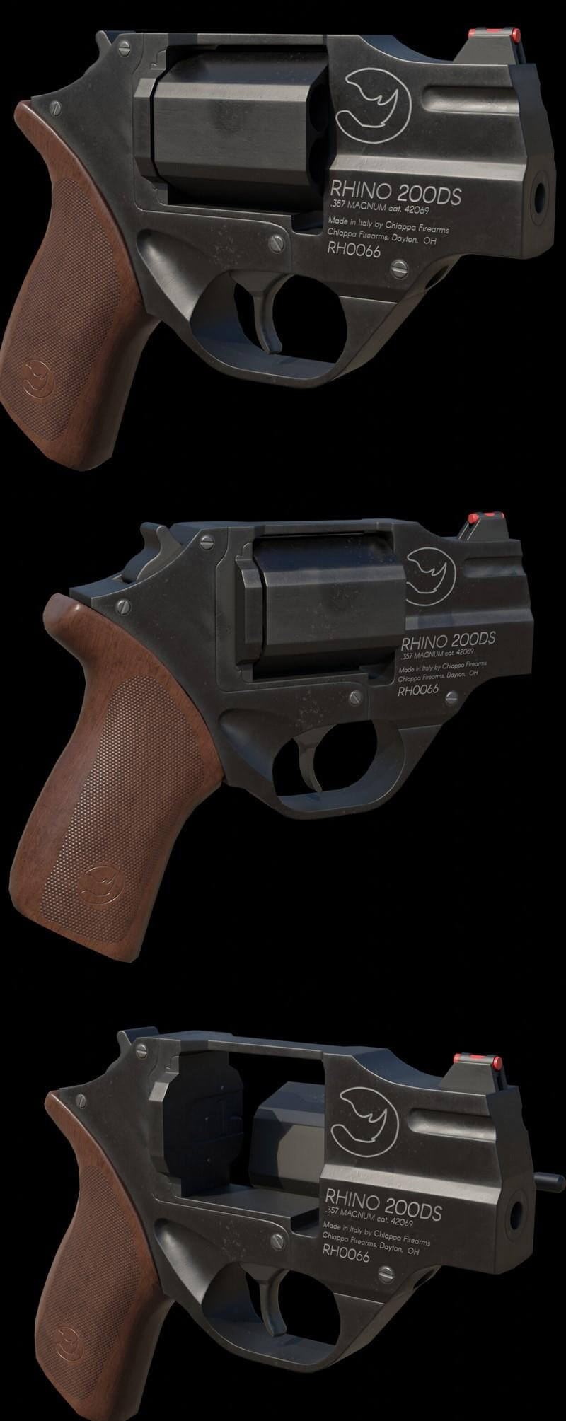 rhino犀牛左轮手枪3d模型(obj,fbx,max)插图