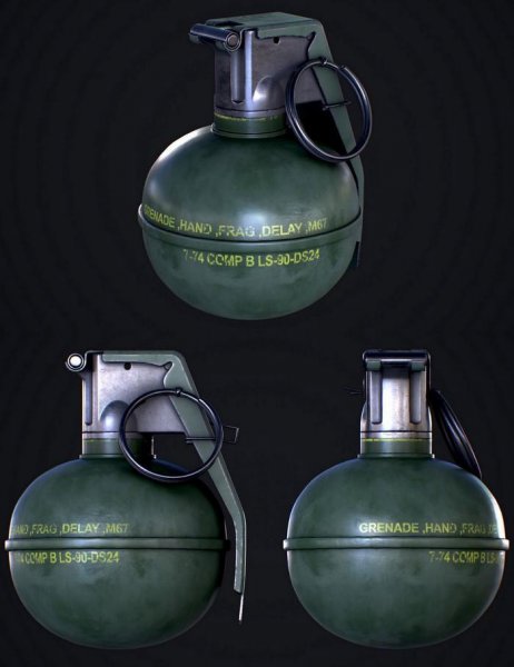 m67手榴弹3d模型(obj,fbx,max)