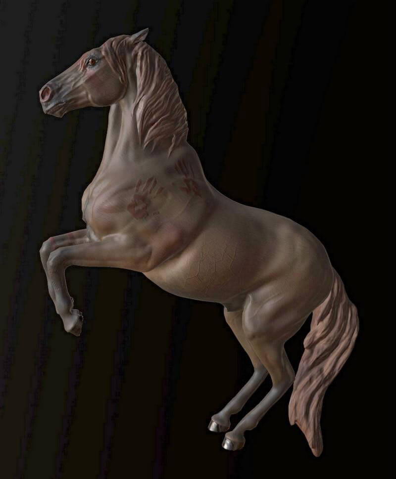 彩绘马3d模型(obj,fbx,max)插图