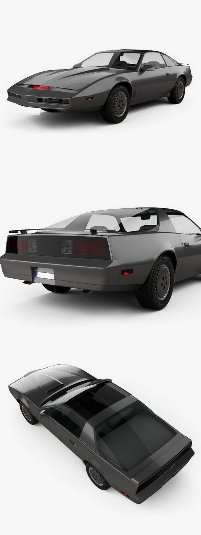 pontiacfirebird庞蒂亚克火鸟kitt1982款黑色汽车3d模型objfbxmax