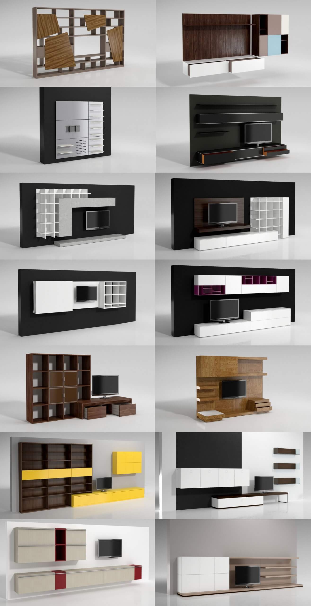 14种组合电视柜3d模型合集max