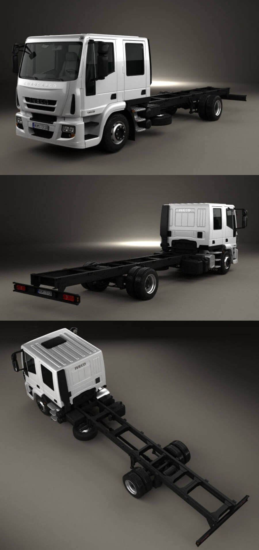 2008款依维柯ivecoeurocargo双驾驶室卡车3d模型objfbxmax