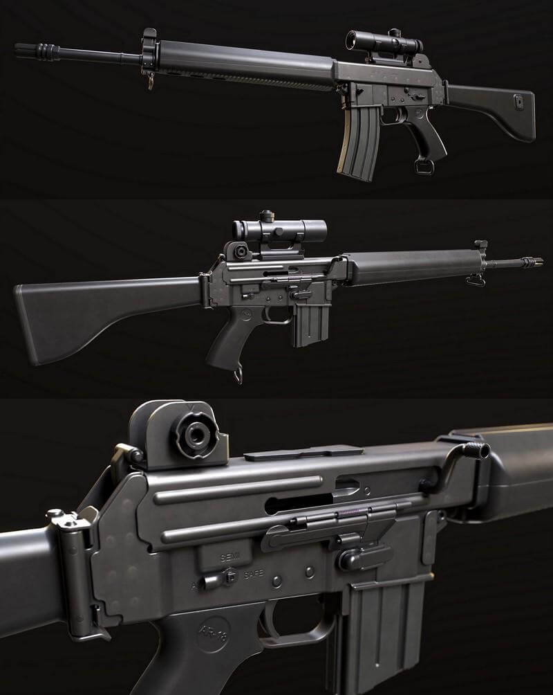 ar-18突击步枪3d模型(obj,fbx,max)插图