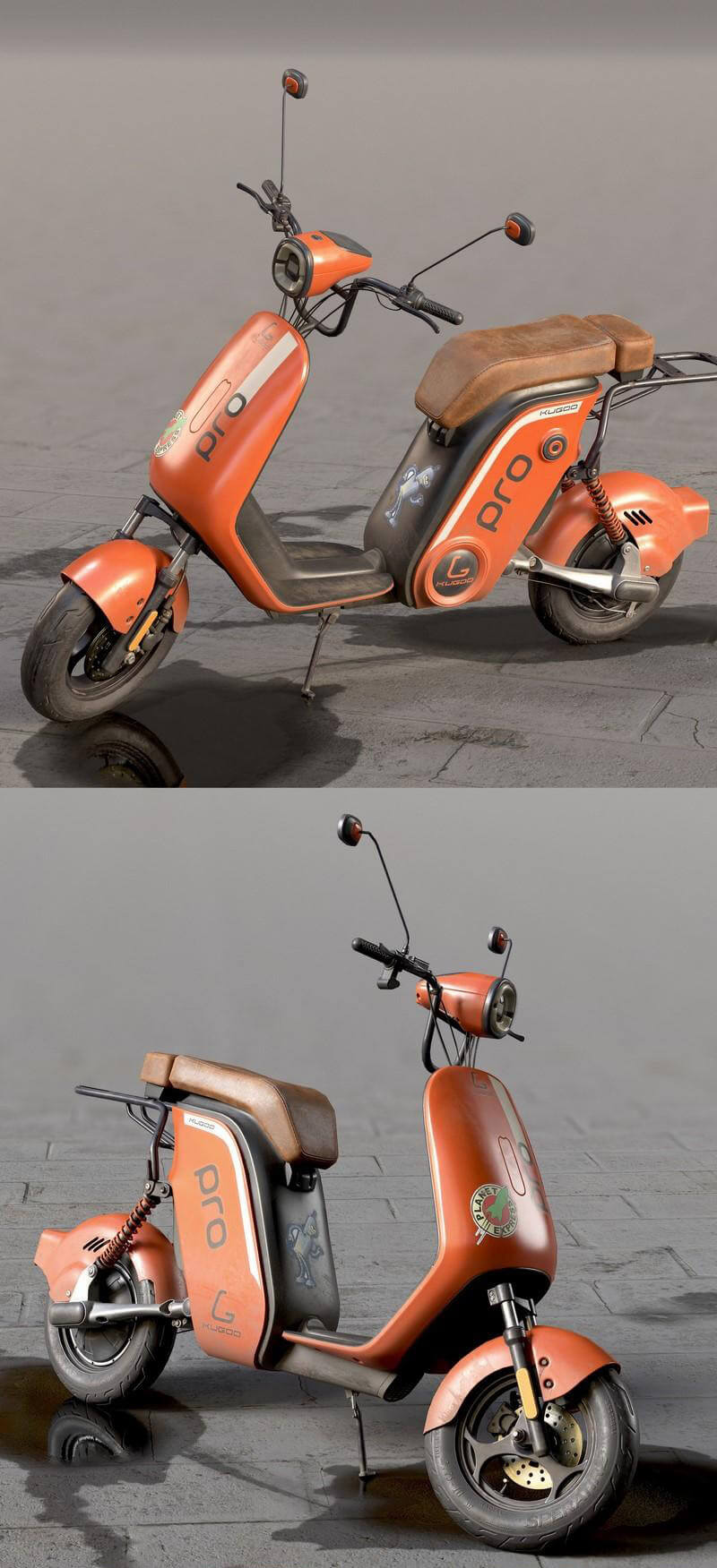 kugoovpro电动摩托车3d模型objfbxmax