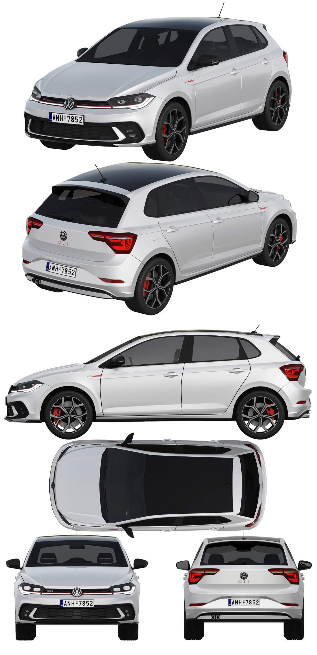 volkswagen大众polo gti 2022款汽车3d模型(obj,fbx,max)插图