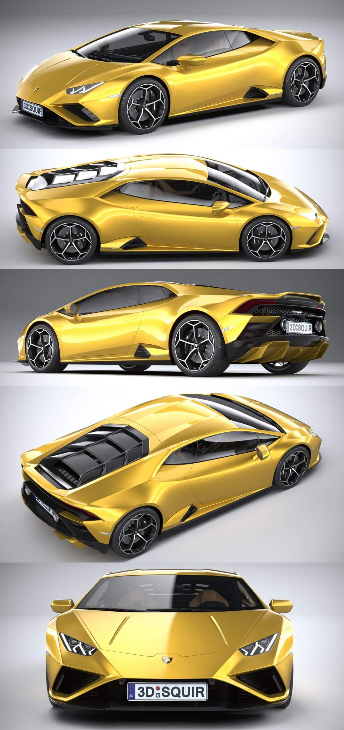 2021款兰博基尼huracanevorwd扁平跑车3d模型objfbxmax