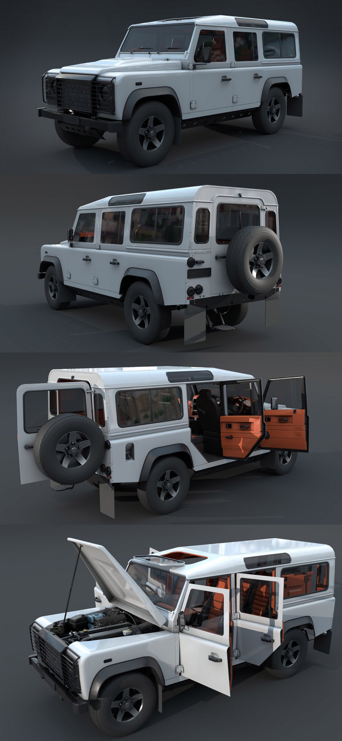 land rover defender路虎卫士越野车3d模型(obj,fbx,max)插图