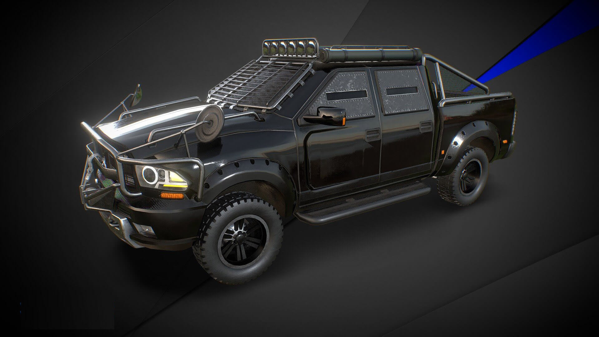 重型皮卡车3d模型(obj,fbx,max)插图