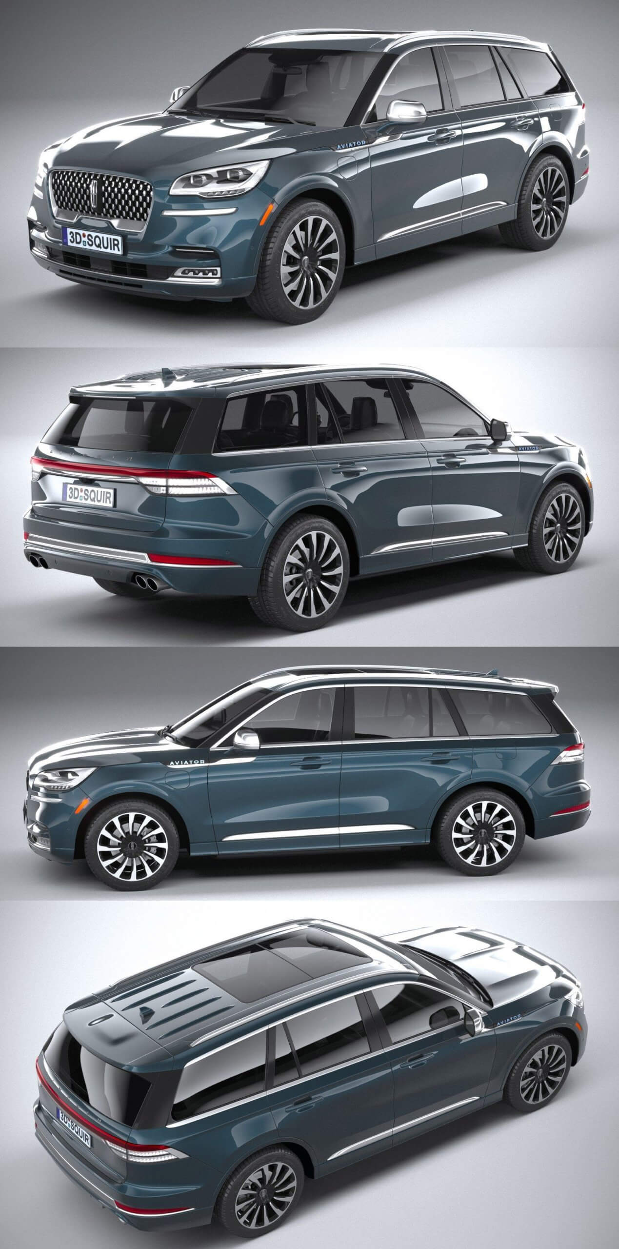 2020林肯lincoln aviator suv汽车3d模型(obj,fbx,max,blend)插图