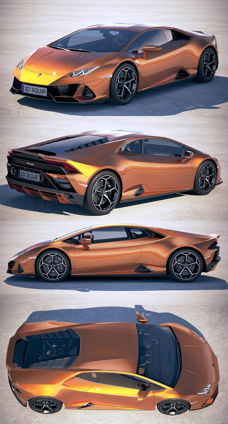 2019兰博基尼lamborghini huracan evo跑车3d模型(obj,fbx,max,c4d