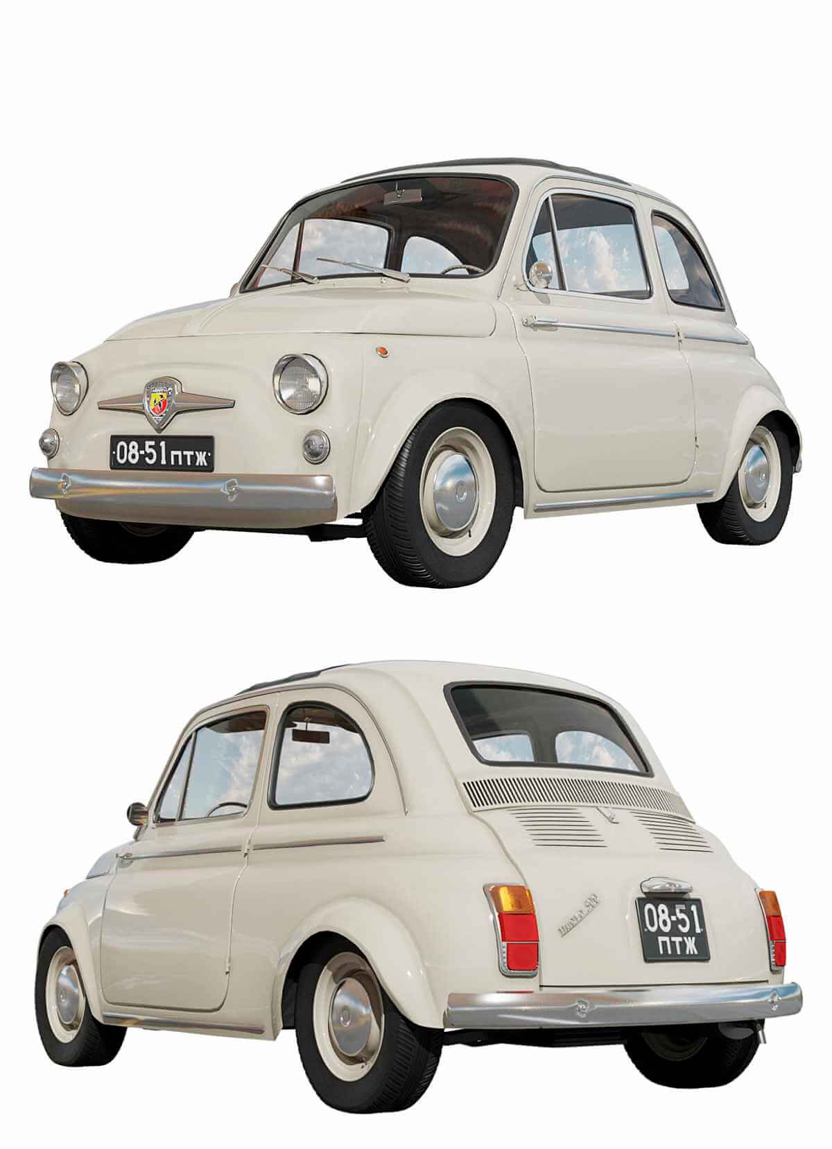 菲亚特fiatabarth500小汽车3d模型objfbxmax