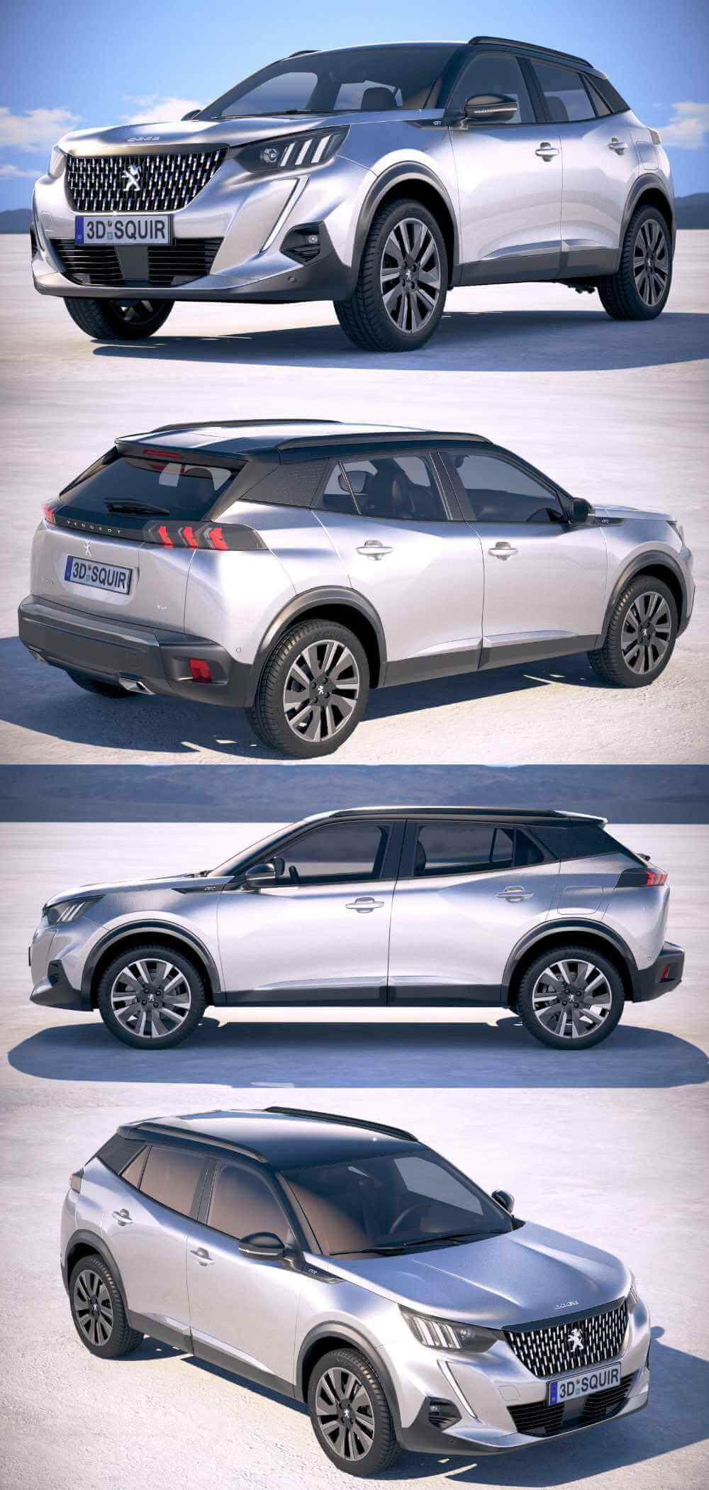 2020标志peugeot 2008 suv汽车3d模型(obj,fbx,max)