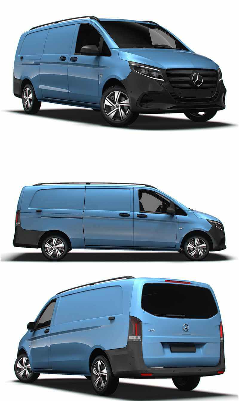 2024款奔驰mercedes benz vito panel van l3商务车 汽车3d模型(obj